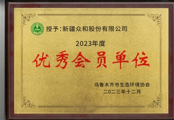  新疆众和被授予“2023年度优秀会员单位”